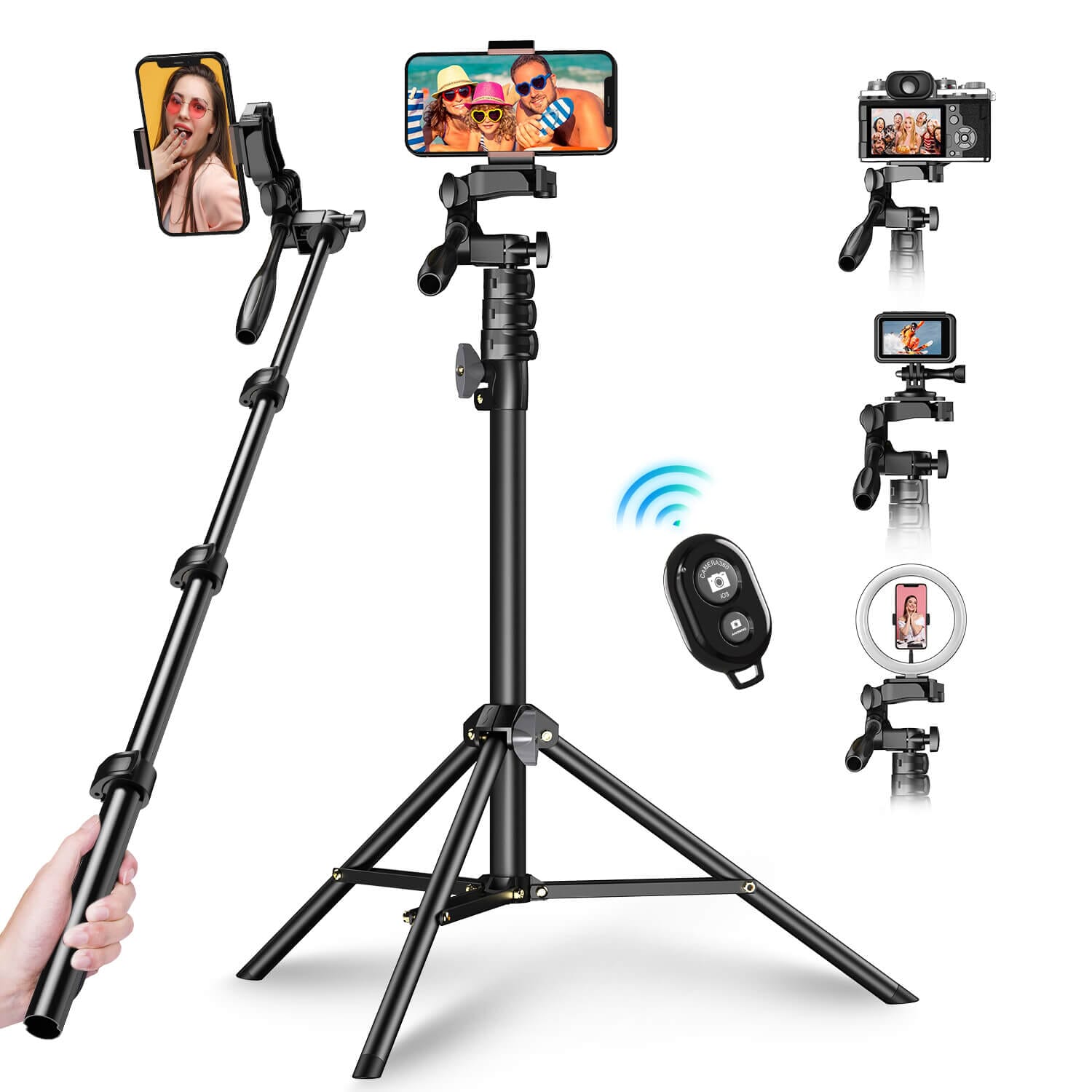 JJ070 Upgraded 70 Cell Phone Selfie Stick with Tripod - Apexel