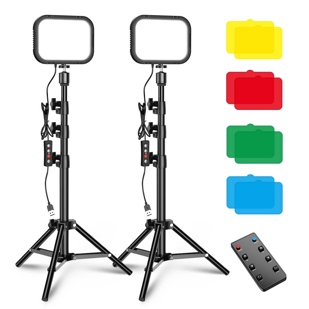 LED Video Light Kit Portable Continuous On Camera Photography Lighting  Ultra Bright For Streaming Video Conferencing Gaming TikTok Vlogging
