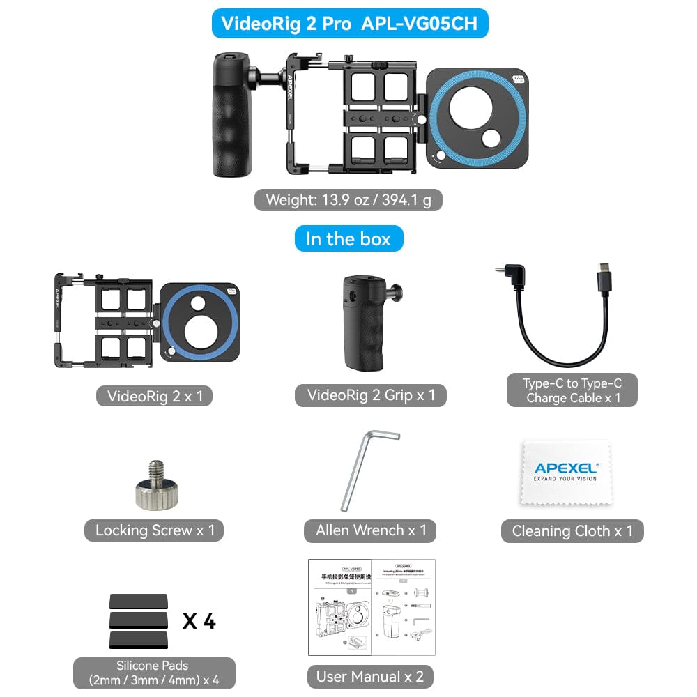 VideoRig 2 Pro Mobile Video Kit (Single Handheld ) for Phone APEXEL 