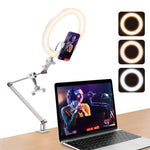 FL20 10 Inch Ring Light Foldable Portable with Stand and Phone Holder APEXEL White 