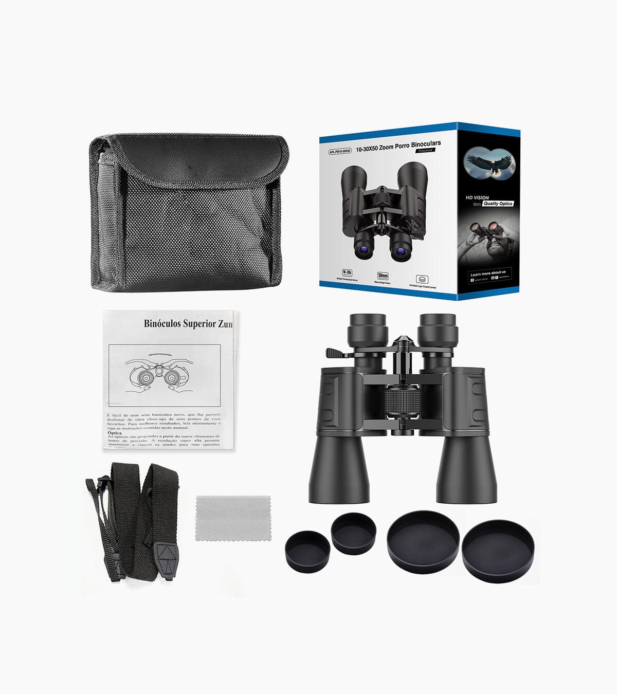 10-30×50 High Powered Zoom Binoculars APEXEL 