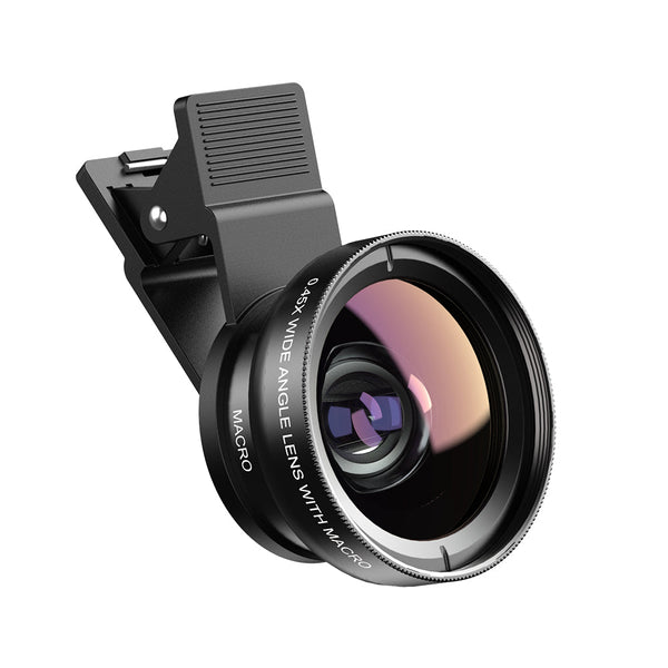 APEXEL 2 in 1 Clip-on Phone Camera Lens Kits Wide Angle Macro