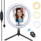 APEXEL 10" 26cm LED Selfie Circle Ring Light with Stand and Phone Holder APEXEL With Tripod&Remote Shutter 